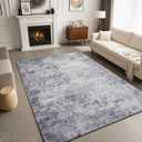 9x12 Area Rugs Living Room - Non-Slip Soft Washable Rug for Bedroom, Dining Room, Home Office | Durable Comfortable & Stylish Design (Grey)