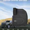 3W Floor Mats Fit for 2019-2024 2025 Chevy Silverado/GMC Sierra 1500 & 2020-2024 2025 Chevrolet Silverado/GMC Sierra 2500 HD/3500HD Crew Cab TPE All Weather Custom Fit, with Factory Carpeted Storage