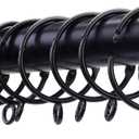 Openable Curtain Rings with Eyelets, 1.25inch Heavy Duty Rustproof Metal Drapery Rings,Shower Curtain Rings 24pcs Black Zocang