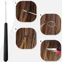 Hair Extension Tools Kit, 600 Silicone Lined Micro Rings, 1 Plier, 2 Hook Needle Pulling Loop, 10 Curved Hair Needle, 4 Metal Hair Clips, 1 Comb, 3 Sewing Threads, 200 Mini Rubber Bands