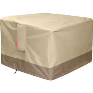 SheeChung Gas Fire Pit Cover Square - 600D Heavy Duty Patio Outdoor Fire Pit Table Cover with PVC Coating,100% Waterproof,Air Vents,Fits for 29/30/31/32 inch Fire Pit/Table Cover (32L x 32W x 24H)