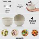 Wrova Wheat Straw Dessert Bowls 10oz Set of 8 - Unbreakable snack Bowls For kids - Mini Bowls for Ice Cream,Snack and Fruits - Microwave & Dishwasher Safe Appetizer Bowl Sets - Beige