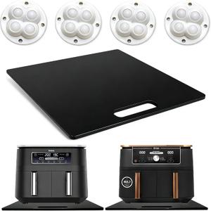 Appliance Sliding Tray with 360° Wheels & Handle, 17”x13” Acrylic Countertop Organizer, Fits Coffee Makers, Air Fryers & Most Kitchen Appliances