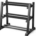 Dumbbell Rack, Bongkim Dumbbell Set with Rack Stand, Dumbbells Weights Rack for Home Gym, Weight Rack for Dumbbells, Kettlebells, and Weight Plates 1100LBS