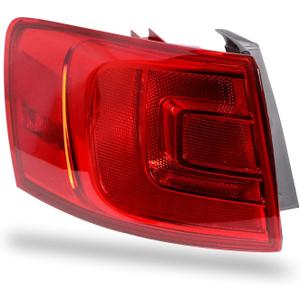 Tail Light Assembly Outer Compatible with 2011-2018 Volkswagen Jetta Left Driver Side Taillight w/o Rear Fog Lamp Replace 5C6945095D (Halogen Type)