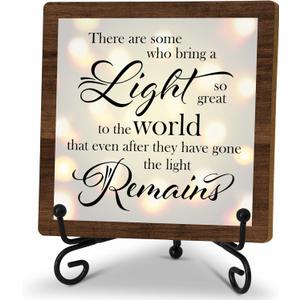 Bereavement Sympathy Gifts For Loss Of Loved One, Celebration Of Life Decorations, Desk Decor Signs For Home Bedroom, There Are Some Who Bring A Light Sign, Memorial Wooden Sign With Stand, A20