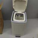 Pukomc 3 Pack Bathroom Trash Can with LidSmall Trash Cans Bedroom3.7 Gallon Slim Soft Close Garbage CanStep Wastebasket Container Trash Bin for Office Bedroom Kitchen Living Room (Beige)