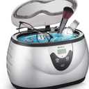 UKOKE Ultrasonic Jewelry & Retainer Cleaner  Professional Ultrasonic Cleaner Machine for Dentures, Mouth Guards, Braces, Toothbrush Heads, Rings & Watches with Timer  Perfect Christmas Gift (0.6 L, Silver)