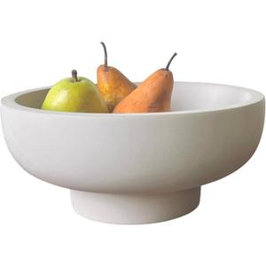 OAKOA Concrete Fruit Bowl for Kitchen Counter - Large Decorative Bowls for Home Decor - Modern Key Bowl for Entryway Table - Pedestal Bowl for Keys (Gray)