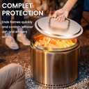 Fire Pit Lid for Solo Stove Bonfire 19.5" Cover -1.0＆ 2.0, with Handle 304 Stainless Steel Round Lid for Solo Stove Accessories and Other 19.5" Outdoor Firepit
