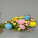 XmasExp 6pcs Easter Decorations for Home with Eggs - Artificial Flowers for Spring Indoor & Outdoor Decor, Easter Table Decor & Tree Decorations for Festive Celebrations(Pink Yellow)