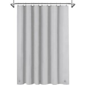 Mrs Awesome Grey Shower Curtain Liner with 3 Magnets, 72x72 Premium Flexible Sturdy Plastic Shower Curtain for Bathroom Lightweight & Waterproof, Light Gray