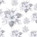 36 Pcs Christmas Glitter Artificial Poinsettia Flowers Xmas Poinsettia Artificial Wedding Flowers Decorations Xmas Tree Ornaments with Clips for Party, 6 Inch, 4 Inch, 3 Inch(Silver and White)