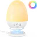 Night Light for Kids, Baby Night Light with Sound Machine, RGB Egg Night Light for Nursery, Stepless Dimming, Touch Control, Night Lamp for Kids Bedroom, Safe & Harmless, Eye-Caring