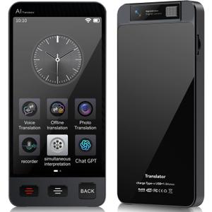 Offline Language Translator Device, M80 ChatGPT Instant Translator No WiFi Needed, 142 Languages Two Way Real-Time Voice Translation, Recording&Photo AI Translator for Business Learning Travel