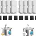 GIOTOHUN Cat Fountain Filters Replacement: 16 Pet Water Fountains Filter - 8 Carbon Filters & 8 Foam Filters - Suitable for GIOTOHUN Stainless Steel Cat Fountain S11