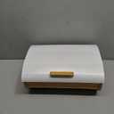 Modern Bread Box for Kitchen Countertop, Bamboo Storage Container with Stainless Steel Lid, Bread Storage Bin for Homemade Bread, Kitchen Storage Container for Potato and Onion and Fruit (White Large)