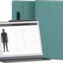 Ayotu Book Folio Case for Remarkable 2 Paper Tablet 10.3" 2020 Released, Premium Fabric Smart Cover with Pen Pocket, Stable Folding Stand Design,Gray & Green | Exclusive Templates Provided, (Regular)Gray & Green