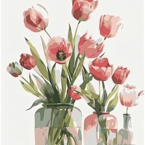 Ginkko Paint by Numbers for Adults Beginner & Kids Ages 8-12 with Wooden Frame Easy Acrylic on Canvas 9x12 inch with Paints and Brushes, Girls and Flowers(Include Framed) 2pcs