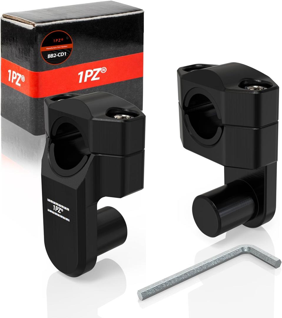 1PZ BB2-CD1 Pivoting Handlebar Clamp Risers Replacement for Universal Motorcycle 2" Raise Clamps for 7/8" or 1 1/8" Handlebars Mount To 7/8" Stem Clamp