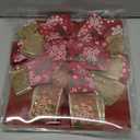 Christmas Tree Topper Bow, 44X12 Inch Artificial Xmas Tree Flower Topper Decor, for Family, Wedding, Birthday Party, Indoor Outdoor Thanksgiving Christmas Decoration - Red/Gold/Snowflake.