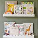 Floating Nursery Book Shelves Wall | Pair of 24in Scalloped Book Shelves for Kids Room | Cloud Shelves for Homeschool | Baby Bookshelf | White Shelves for Wall | Cottage Decor for Baby Registry