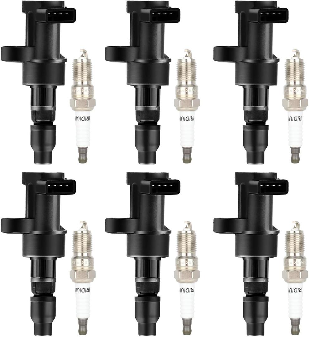 ECCPP UF435 6 ignition coils with 6 iridium Spark Plugs AP5325,coils packs,for Jaguar 2003 2004 2005 2006 2007 2008 S-Type X-Type 3.0L 2.5L 5C1399 178-8287 E915 52-1750 IC555 C2S 11480