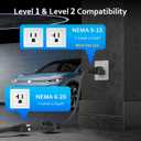 Level 2 & Level 1 Mobile Charging for Tesla-ETL Listed, Portable 16A 110/240V Electric Car Charger with NEMA 6-20P to 5-15P Adapter,25ft Extension Cords, NACS Connector for All Tesla Model Y/3/S/X