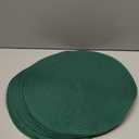 SHACOS Dark Green Round Placemats Set of 6 Cotton Polyester Braided 15 inch Washable Kitchen Dining Table Place Mats Christmas Table Mats for Home Wedding Party Decor