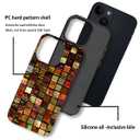 ZHEGAILIAN Case Compatible with iPhone 15,Red and Green Tile Chessboard Design Phone Case,Mixed Double-Layer Hard Shell+Soft Silicone TPU Shock Protective Cream