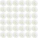 64 PCS Hydrangea Artificial Flowers - Faux Hydrangeas Full Realistic Silk Flowers Heads with Stems for Wedding Centerpiece Home Garden Baby Shower Party Decoration (White)