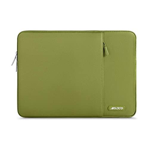 MOSISO Laptop Case 13.3 inch, 13-13.3 inch Laptop Sleeve Compatible with MacBook Air/Pro 13 / Pro 14, HP Dell ASUS Lenovo Notebook, Polyester Vertical Computer Sleeve Bag with Pocket, Chartreuse