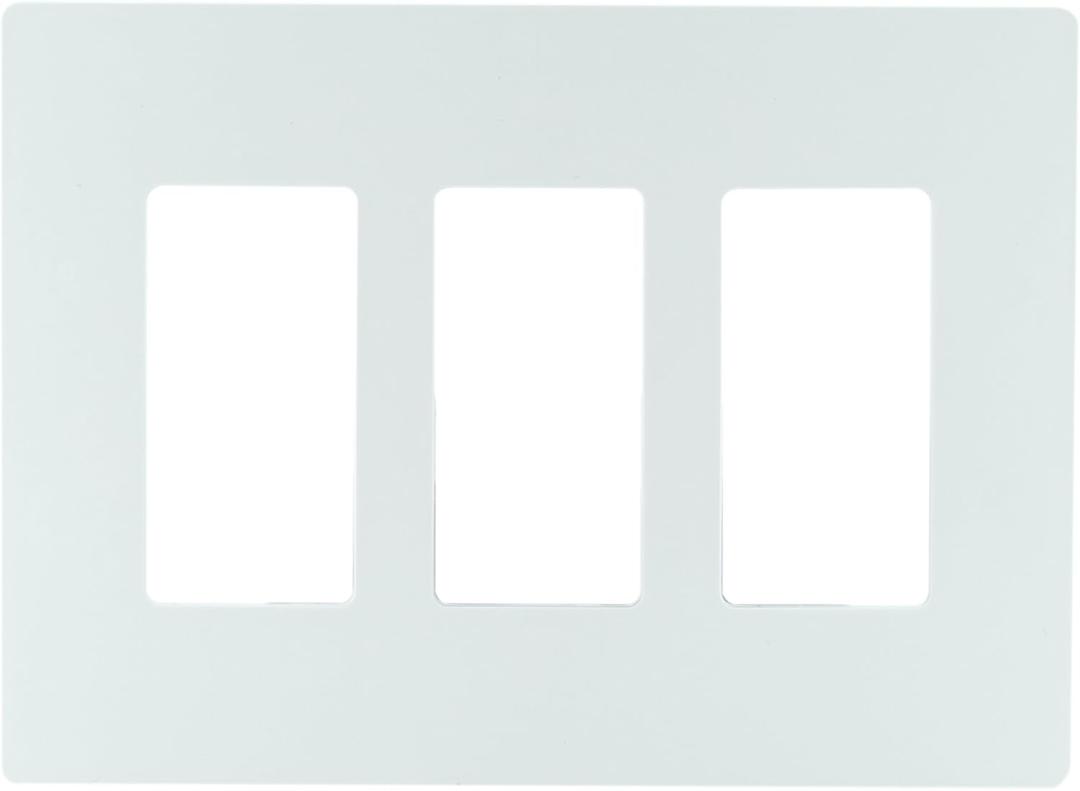 Legrand radiant Screwless Wall Plates for Decorator Rocker Outlets, 3-Gang, White, RWP263WCC6 (1 Pack)