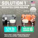 2 x CordBrick Steel Weighted Cord Holder, Cord Wrap, Phone Accessory, Stocking Stuffer for Men, Adults, College Students. Nightstand, Desk Travel Organizer. Silicone. 2pk Coral