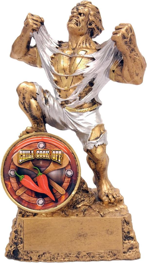Monster Trophy - 6.75 - Victory Award with Front Insert - Choose Your Style and Make it Your Own - Engraved Plate on Request (Chili Cook Off)