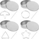 2 x PRETYZOOM Set of 12 Korean Sugar Candy Making Tools, Dal-gona Stainless Steel Cookie Cutters Game Kit Mold with Umbrella, Triangle, Star Round Biscuit Mold for Christmas, Valentine's Party Kits