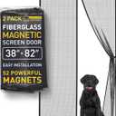 Flux Phenom Screen Door Mesh 38x82 Inch  Easy Install, Strong Magnet Strength, Pet Tested, Hands-Free Entry, Door Screen Magnetic Closure, Keeps Bugs Out - Pack of 2