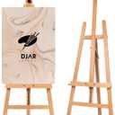 DJAR Painting Easel for Adults, Adjustable Heavy-Duty Wooden Art Easel for Painting, Hold Canvas up to 43, Display Stand for Adults, Beginner, 23" x 26" x 57"
