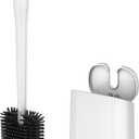 MR.SIGA Toilet Bowl Brush and Holder, Durable and Flexible Bristles, Wall Mounted Toilet Brush for Bathroom Cleaning, White, 1 Pack