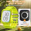 Clear Watch Band for Apple Watch 42mm 44mm 45mm 46mm Jelly Crystal Bumper Case Band for Women Men Compatible with Apple iWatch Series 11 10 9 8 7 SE 6 5 4 3 2 1 (Yellow)