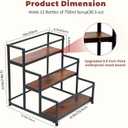 Coffee Syrup Rack Organizer - Metal Bottle Holder for 12 Bottles Rustic Countertop Display Shelf for Coffee Bar, Kitchen Cabinet, Pantry Storage for Syrups, Liquor, Spice, Tea & Wine (3-Tier)