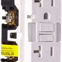 Leviton GFCI Outlet with Guidelight, 20 Amp, Self Test, Tamper-Resistant with LED Indicator Light, Replaces Plugged in Night Light, GFNL2-W, White