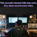 2 Pcs Large Sound Dampening Blanket 80" x 72", 850GSM Acoustic Sound Blanket with Grommets, Heavy Duty Studio Sound Absorption Blankets,Acoustic Blanket Noise Reduce for Room,Moving Blankets