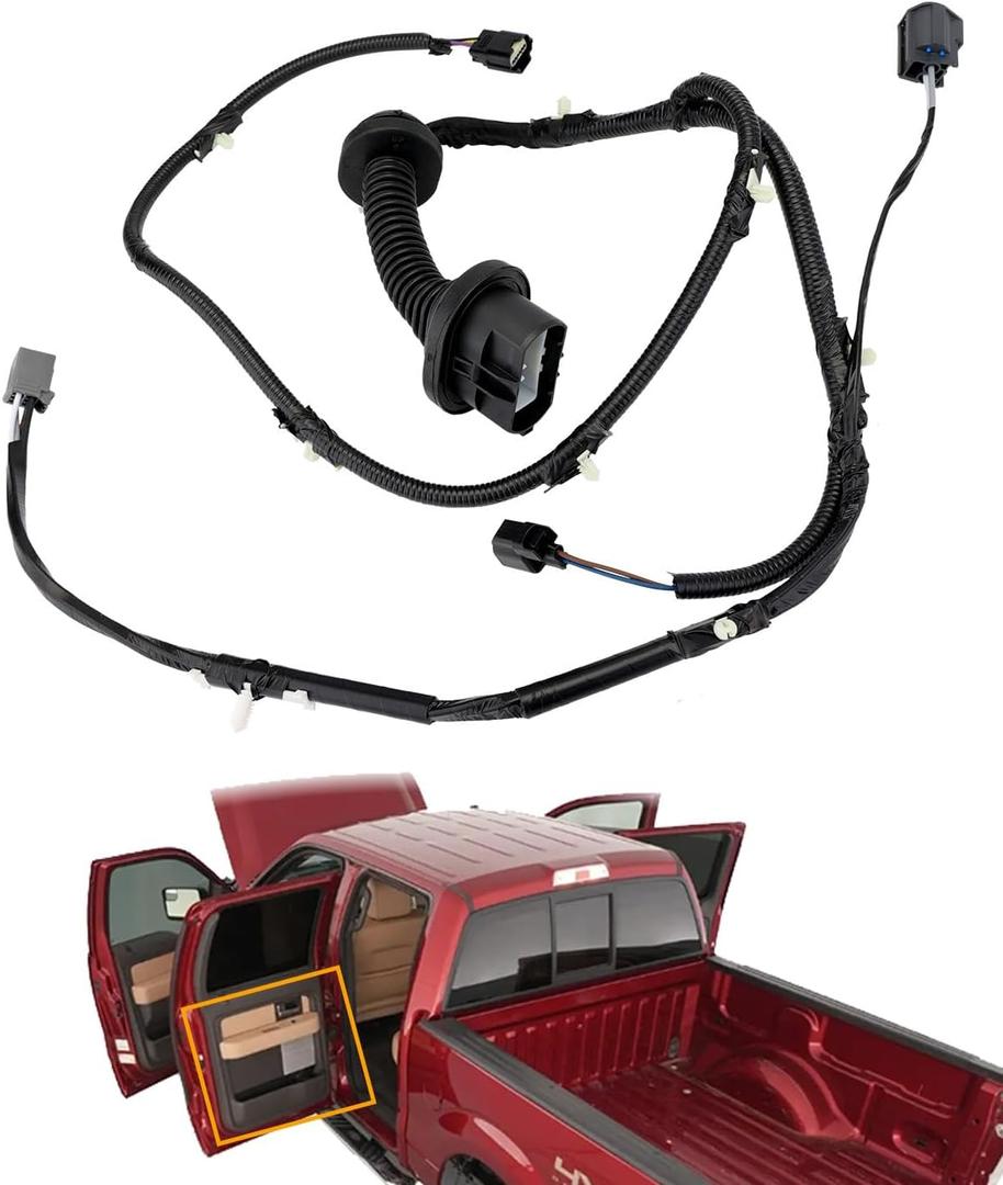 Door Jumper Wire Assembly, Left Rear Driver Side Door, Compatible with 2009-2014 Ford F150 Crew Cab, LH Rear Door Jumper Wiring Harness, Replace# 9L3Z-14631-CAA, 9L3Z14631CAA
