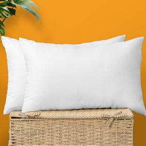 OTOSTAR Set of 2 Throw Pillow Inserts 12x20 Inch Premium Decorative Pillow Stuffer Rectangle Form Interior Sofa Pillow Inserts for Decorative Cushion Bed Couch Sofa Stuffer Pillow (White 2 Pack)