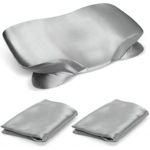2 Pack Satin Pillowcase for Zelimun Cervical Pillow, Contour Pillow Case Cover, Smooth & Soft Pillowcase Cover with Zipper Grey