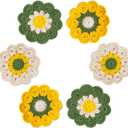 APIGANIZ 100% Handmade Crochet Coasters, Funny Gifts for Women, Cute Coasters Set of 6