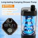 Portable Shower for Camping, Camping Shower Kit (Large 7.4 Gal/28L Water Jug, 6000mAh Camp Shower Pump IPX7, Shower Head & Spray Nozzle), Outdoor Shower for Travel, Hiking, RV, Pet Bath, Car, Plants