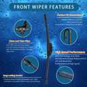 Windshield Wiper Blades Kit for 2023 2024 2025 Kia Sportage Front & Rear Replacement, All-Season Performance, Easy Snap-On Installation