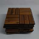 10 Pcs Interlocking Deck Tiles, Patio Flooring - Outdoor Waterproof Acacia Wood Tiles for All Weather Use - Balcony, Backyard, Indoor & Outdoor (Dark Brown, 10 Pcs - 12.1 Square Ft)